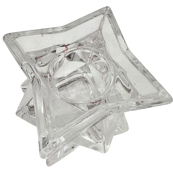 Crystal Candle Holders Stackable Lot of 5 Star Shape 2" Taper Vintage 80s - Picture 2 of 7